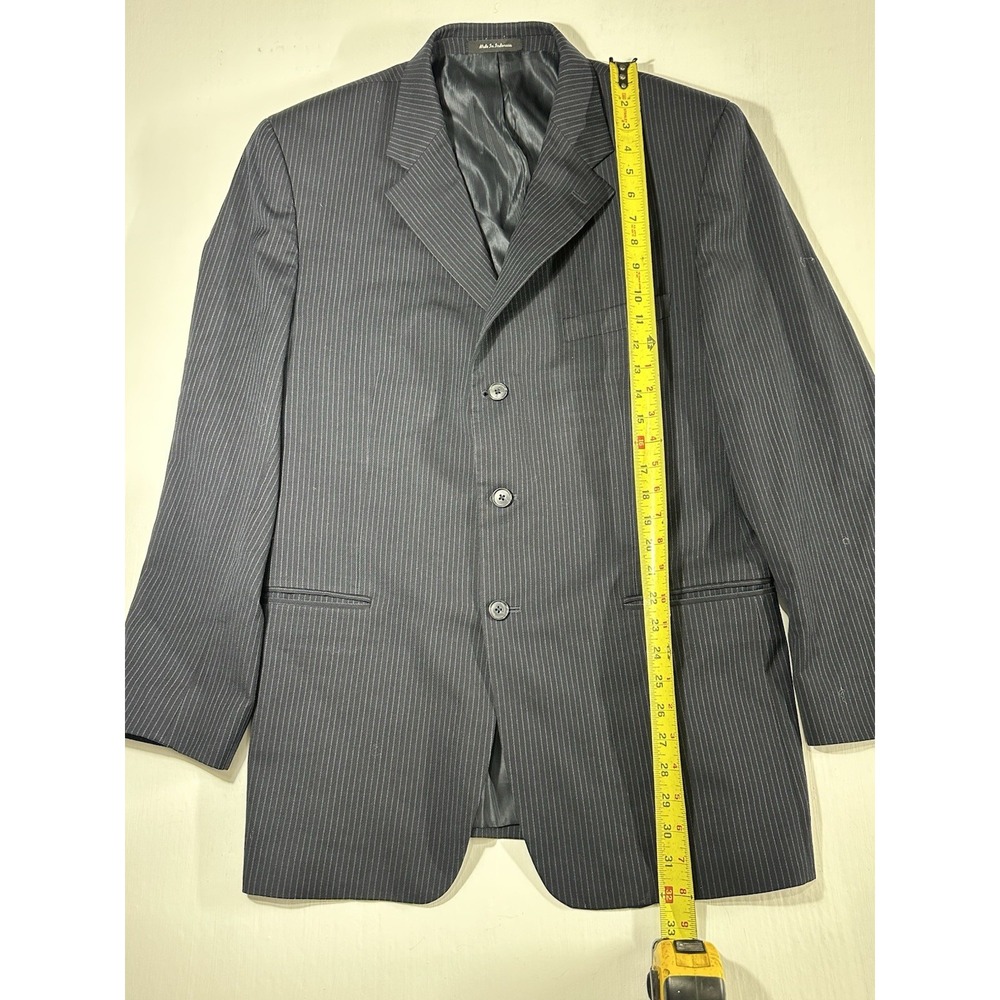 Roberto Villini Couture Vintage Blue Wool Pinstripe 3 Button Blazer And Pant 43R - Picture 5 of 16
